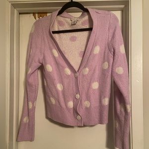 Sincerely Jules cardigan purple and white